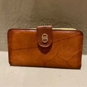 Genuine Leather, Vintage Baronet Checkbook & Card Wallet